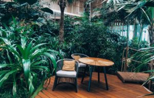 tropical garden of hotel Jakarta Amsterdam